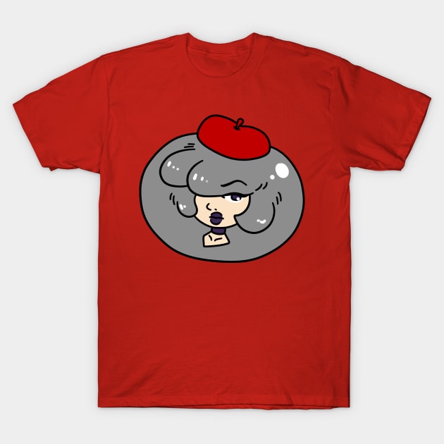 Silver Haired Lady Face T-Shirt by saradaboru